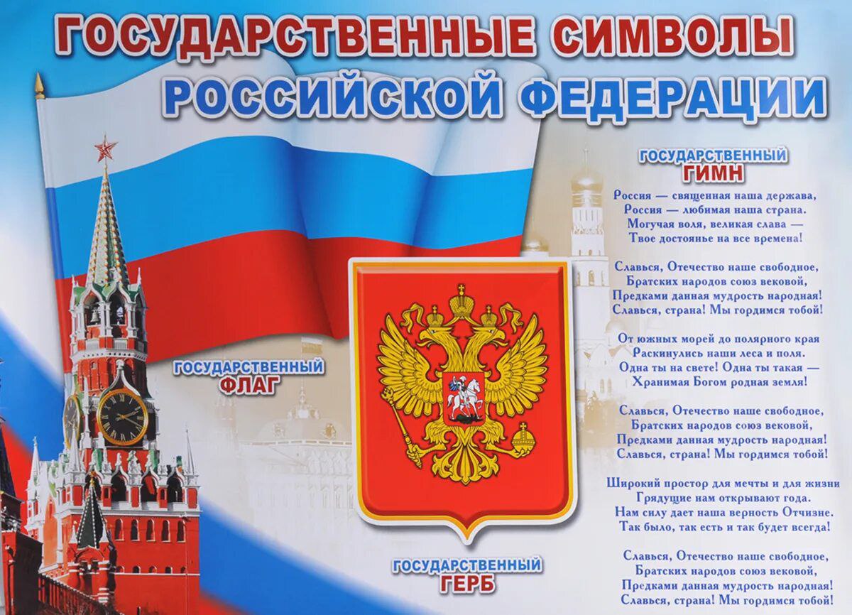 25 декабря - День принятия Федеральных конституционных законов о Государственных символах Российской Федерации..